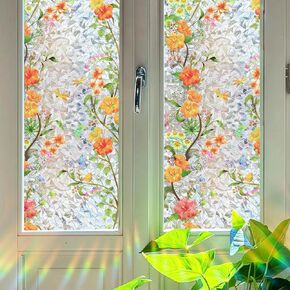 Window Privacy Film, Rainbow Light-Blocking Static Cling Film, UV & Heat Blocking Privacy Cover for Glass Doors & Bedroom, No Glue Reusable, Easy Install (31.5x78.7 Inch) in Saudi Arabia