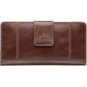 Mancini Casablanca Full Grain Leather RFID Secure Clutch Wallet, Brown in Saudi Arabia
