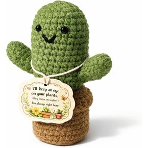 MHSMHL Gardening Gifts for Women, Plant Lovers Gifts, Emotional Support Crochet Cactus, Funny Gift for Gardener, Stress Relief Gifts, Cute Handmade Crochet Plant Decor for Desk Office Home in Saudi Arabia