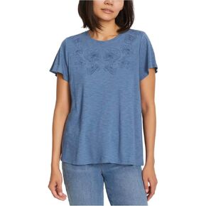Ella Moss Women's Short Sleeve Embroidered Top in Saudi Arabia