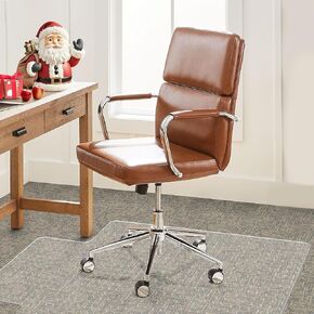 Office Chair Mat Carpet Protector: 36" x 48" Plastic Heavy Duty Computer Desk Mats with Lip for Low Flat and No Pile Carpeted Floor - Clear Rug Pad for Rolling Chairs Work Home Gaming Convex Shape in Saudi Arabia