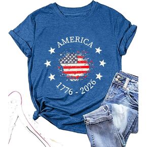 USA 250 Anniversary Shirts Womens 4th of July Tshirts 1776 2026 American 250th Birthday Patriotic Tee Tops in Saudi Arabia