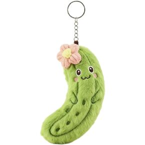 Aoekaff Funny Plush Pickle Keychain Soft Cucumber Charm for Adults Quirky Desk Pet Stress Relief Fidget Unique Novelty Gift for Coworkers Friends & Pickle Lovers in Kuwait