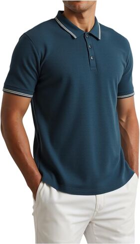 Men's Polo Shirts Short Sleeve, Dry Fit Tactical Golf Shirt for Men in Kuwait