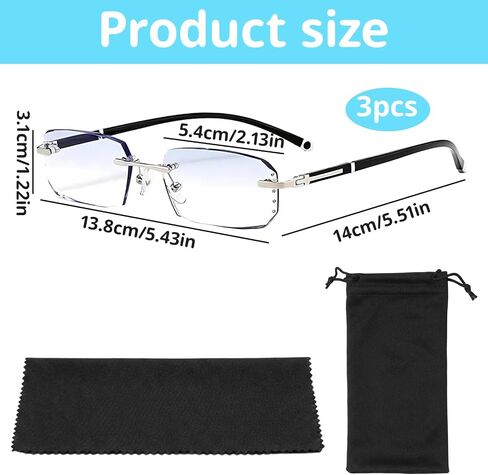 Eye Strain Glasses Self Adjusting, Digital Eye Strain Relief for Office Workers and Gamers, Automatic Focus Adjustment for Reading and Screen Use, Includes Protective Case and Cleaning Cloth in Saudi Arabia