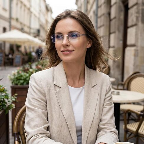 Eye Strain Glasses Self Adjusting, Digital Eye Strain Relief for Office Workers and Gamers, Automatic Focus Adjustment for Reading and Screen Use, Includes Protective Case and Cleaning Cloth in Saudi Arabia