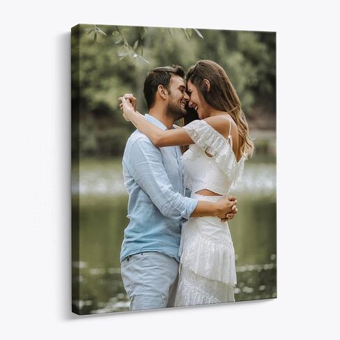 P&L ART. Custom Canvas Prints With Your Photos, Romantic Portrait Photo Print, Custom Picture Wall Decor, Prints From Photos For Personalized Home Gallery Display 11x14 Canvas in Kuwait