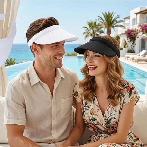 4Pcs Clip On Sun Visors Hats for Women, Wide Brim Sun Visors UV Protection, Slip On Visors, Outdoor Golf Beach Tennis Cap in Saudi Arabia