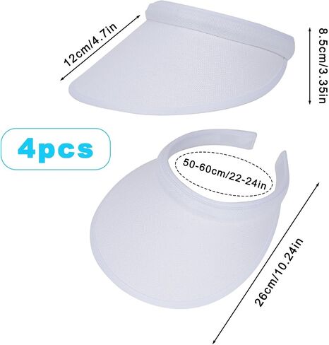 4Pcs Clip On Sun Visors Hats for Women, Wide Brim Sun Visors UV Protection, Slip On Visors, Outdoor Golf Beach Tennis Cap in Saudi Arabia