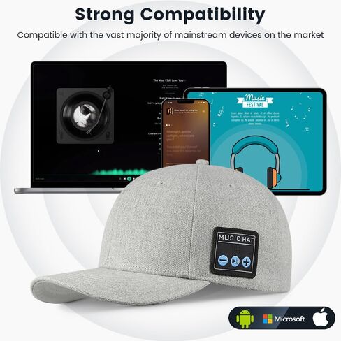Bluetooth Dual-Speaker Baseball Cap, Outdoor Sports Sunshade Golf Hat for Men/Women/Boys/Girls, Adjustable Music Hat for Sports, Street Dance, Hands-Free Calls Ivory in Saudi Arabia