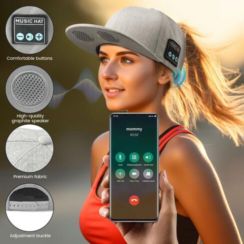 Bluetooth Dual-Speaker Baseball Cap, Outdoor Sports Sunshade Golf Hat for Men/Women/Boys/Girls, Adjustable Music Hat for Sports, Street Dance, Hands-Free Calls Ivory in Saudi Arabia