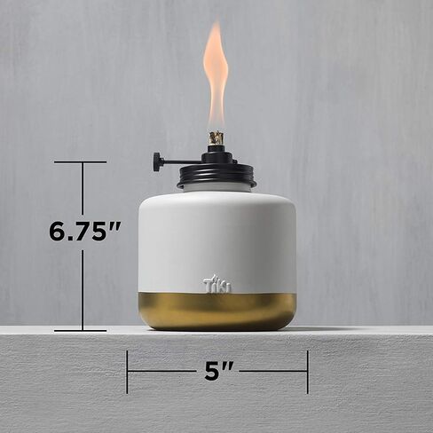 TIKI Brand 1118023 Adjustable Flame Glass Refillable Votive Table Top Torch for Outdoor Yard, Patio and Deck, Gold Dipped Gray Lanterns, 6.75 in in Saudi Arabia