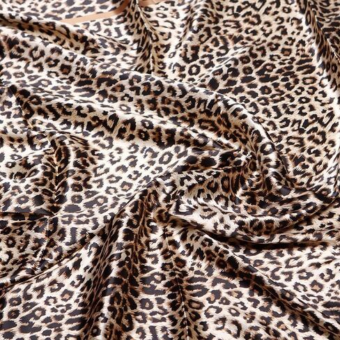 Mealah Leopard Head Scarf for Women - Lightweight Large Square Satin Hair Scarf 35'' × 35'' in Kuwait