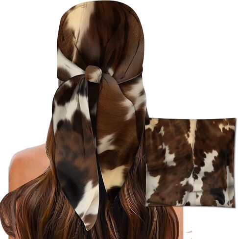 Head Scarf for Women, 27.5" Satin Feel Square Scarf, Cute Fashion Printed Hair Wrap Bandana in Saudi Arabia
