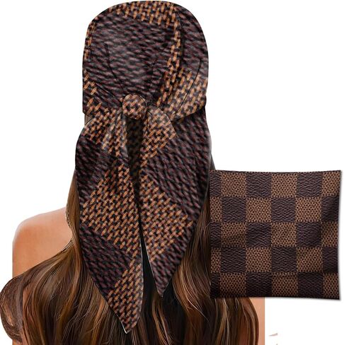 Head Scarf for Women, 27.5" Satin Feel Square Scarf, Cute Fashion Printed Hair Wrap Bandana in Saudi Arabia
