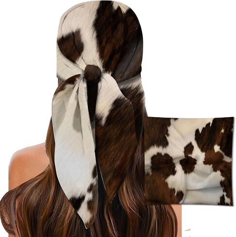 Head Scarf for Women, 27.5" Satin Feel Square Scarf, Cute Fashion Printed Hair Wrap Bandana in Saudi Arabia