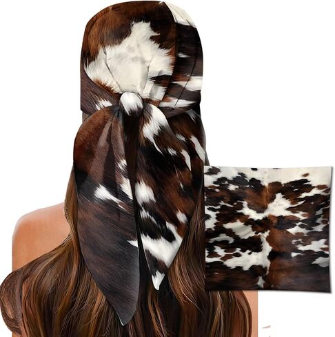 Head Scarf for Women, 27.5" Satin Feel Square Scarf, Cute Fashion Printed Hair Wrap Bandana in Saudi Arabia