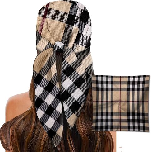 Head Scarf for Women, 27.5" Satin Feel Square Scarf, Cute Fashion Printed Hair Wrap Bandana in Saudi Arabia