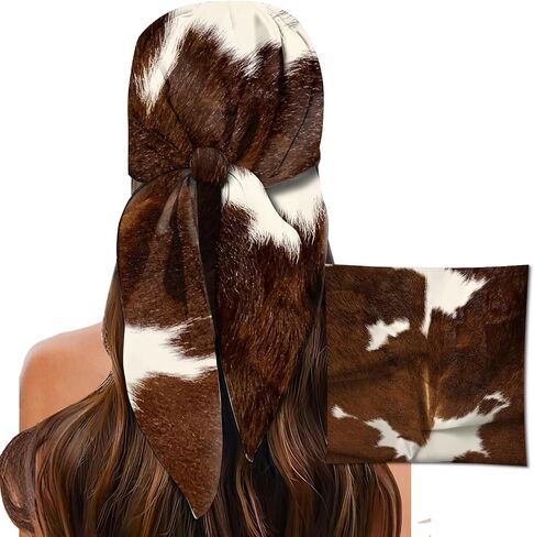 Head Scarf for Women, 27.5" Satin Feel Square Scarf, Cute Fashion Printed Hair Wrap Bandana in Saudi Arabia