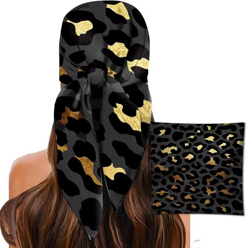 Head Scarf for Women, 27.5" Satin Feel Square Scarf, Cute Fashion Printed Hair Wrap Bandana in Saudi Arabia