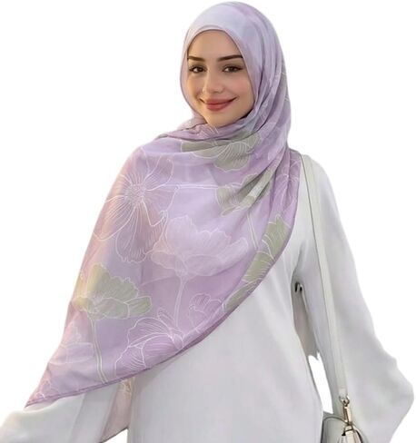 Yeieeo Lightweight Scarf for Women Fashion Head Cover Hijab Voile Scarf Shawl Wrap for Spring Summer Season in Saudi Arabia