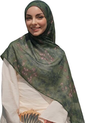 Yeieeo Lightweight Scarf for Women Fashion Head Cover Hijab Voile Scarf Shawl Wrap for Spring Summer Season in Saudi Arabia