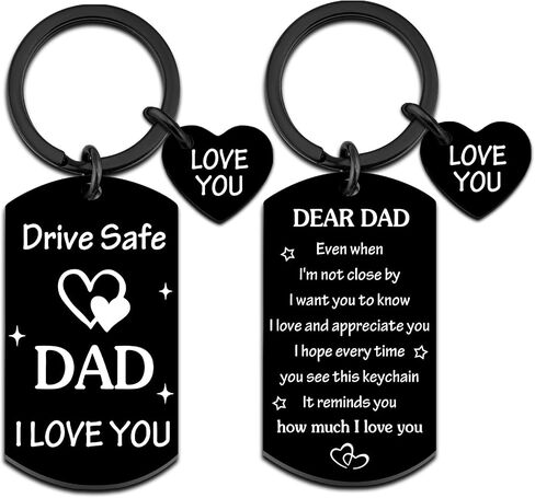 First Fathers Day Keychain Gifts from Daughter Son Drive Safe Keyring Unique Funny Birthday Gift for Dad Papa Best Dad Ever Christmas Thanksgiving Valentines Ideas in Kuwait