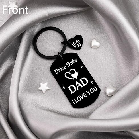 First Fathers Day Keychain Gifts from Daughter Son Drive Safe Keyring Unique Funny Birthday Gift for Dad Papa Best Dad Ever Christmas Thanksgiving Valentines Ideas in Kuwait