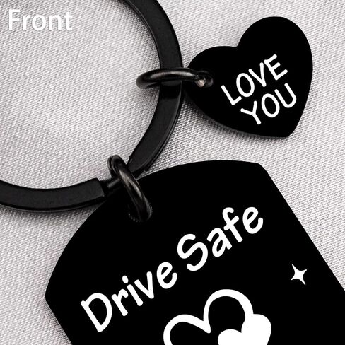 First Fathers Day Keychain Gifts from Daughter Son Drive Safe Keyring Unique Funny Birthday Gift for Dad Papa Best Dad Ever Christmas Thanksgiving Valentines Ideas in Kuwait