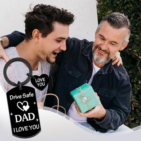 First Fathers Day Keychain Gifts from Daughter Son Drive Safe Keyring Unique Funny Birthday Gift for Dad Papa Best Dad Ever Christmas Thanksgiving Valentines Ideas in Kuwait