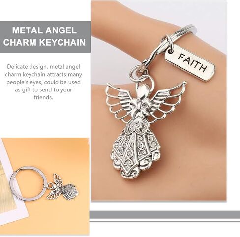Veemoon Angel Charm Keychain Angel Keyring حلقة مفاتيح معدنية للنساء in Kuwait