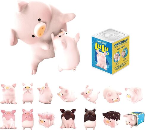 TOYZERO + Lulu The Piggy Blind Box Figures - Original 2nd Series Blind Boxes Mystery Box Cute Animal Figurines Collectibles Home Decorations Holiday Birthday Gifts, Single Box in Saudi Arabia