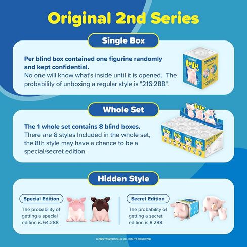 TOYZERO + Lulu The Piggy Blind Box Figures - Original 2nd Series Blind Boxes Mystery Box Cute Animal Figurines Collectibles Home Decorations Holiday Birthday Gifts, Single Box in Saudi Arabia