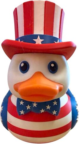 Patriotic Duck Collectible Figurine - Striking Red, White, and Blue Desk Accent for Americana Decor or Gift Display - 3D Printed in Canada in Kuwait