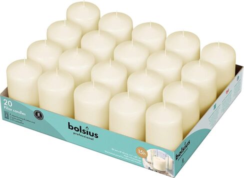 Bolsius Ivory Pillar Candles – 2x3 Inches – 20 Pack Unscented – Premium European Quality – Dripless, Smokeless, and Clean Burning Household Candles – Perfect for Wedding, Party, Dinner, And Home Décor in Saudi Arabia