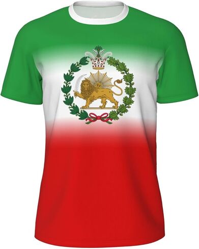 Persia Iran Flag Sun Lion 1907-1925 T-Shirt Sports Jerseys Patriotic for Running Soccer Fitness in Saudi Arabia