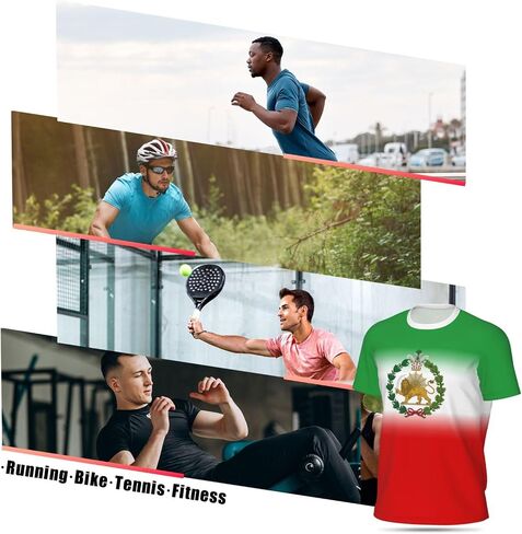 Persia Iran Flag Sun Lion 1907-1925 T-Shirt Sports Jerseys Patriotic for Running Soccer Fitness in Saudi Arabia