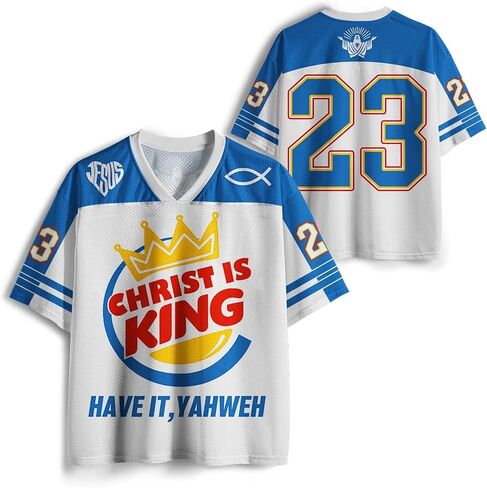 Oversized Mesh Football Jersey for Men Women, Y2K Hip Hop V-Neck Retro Number Graphic Print Short Sleeve Shirt in Kuwait