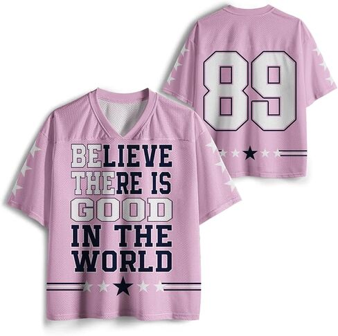 Oversized Mesh Football Jersey for Men Women, Y2K Hip Hop V-Neck Retro Number Graphic Print Short Sleeve Shirt in Kuwait
