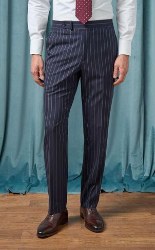 VENNYNG Men's Formal Stripe Dress Pants Elastic Back Waist Trousers Straight Leg Business Casual Office in Kuwait