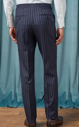 VENNYNG Men's Formal Stripe Dress Pants Elastic Back Waist Trousers Straight Leg Business Casual Office in Kuwait