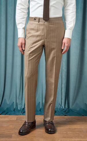 VENNYNG Men's Formal Stripe Dress Pants Elastic Back Waist Trousers Straight Leg Business Casual Office in Kuwait