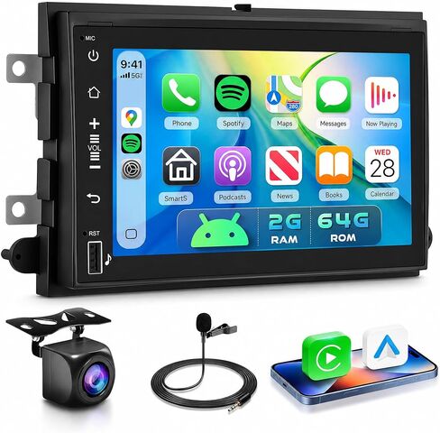 راديو سيارة 2G 64G لسيارة Ford F150 F250 F350 Fusion Edge Explorer Expedition، Podofo 7 بوصة 1080p IPS شاشة لمس F-150 ستيريو مع Carplay لاسلكي Android Auto GPS WiFi FM/RDS EQ كاميرا احتياطية in Kuwait