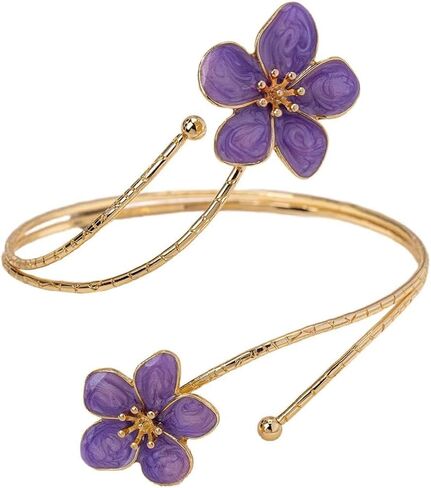 Zian Colorful Flower Arm Cuff Bracelet for Women Adjustable Open Upper Arm Bangle Armband Summer Beach Jewelry Gifts in Saudi Arabia