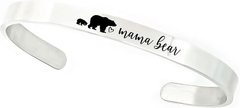 SM Design Mama Bear Cuff Bracelet Gift For Mom with Cubs Valentines Day Birthday Personalized Amount of Cubs Mom Gift ST-MAMA-BEAR-CUFF in Saudi Arabia
