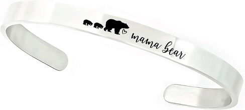 SM Design Mama Bear Cuff Bracelet Gift For Mom with Cubs Valentines Day Birthday Personalized Amount of Cubs Mom Gift ST-MAMA-BEAR-CUFF in Saudi Arabia