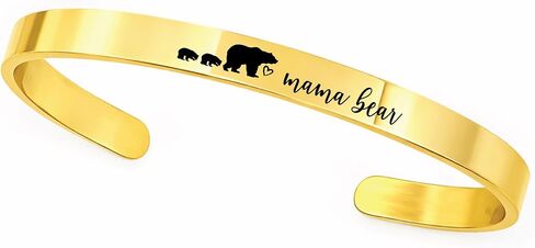 SM Design Mama Bear Cuff Bracelet Gift For Mom with Cubs Valentines Day Birthday Personalized Amount of Cubs Mom Gift ST-MAMA-BEAR-CUFF in Saudi Arabia