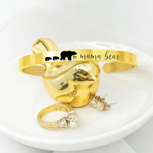 SM Design Mama Bear Cuff Bracelet Gift For Mom with Cubs Valentines Day Birthday Personalized Amount of Cubs Mom Gift ST-MAMA-BEAR-CUFF in Saudi Arabia