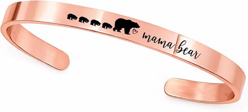 SM Design Mama Bear Cuff Bracelet Gift For Mom with Cubs Valentines Day Birthday Personalized Amount of Cubs Mom Gift ST-MAMA-BEAR-CUFF in Saudi Arabia