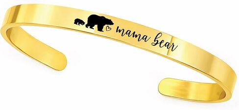 SM Design Mama Bear Cuff Bracelet Gift For Mom with Cubs Valentines Day Birthday Personalized Amount of Cubs Mom Gift ST-MAMA-BEAR-CUFF in Saudi Arabia